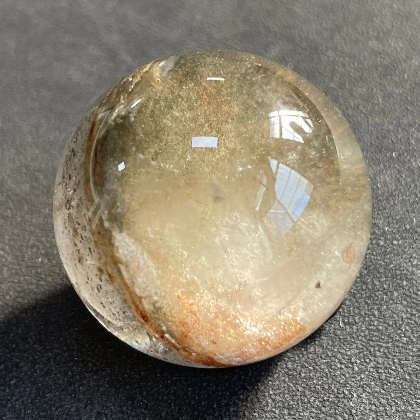 53 г натуральный хрустальный шар зеленое фантомное украшение полированная