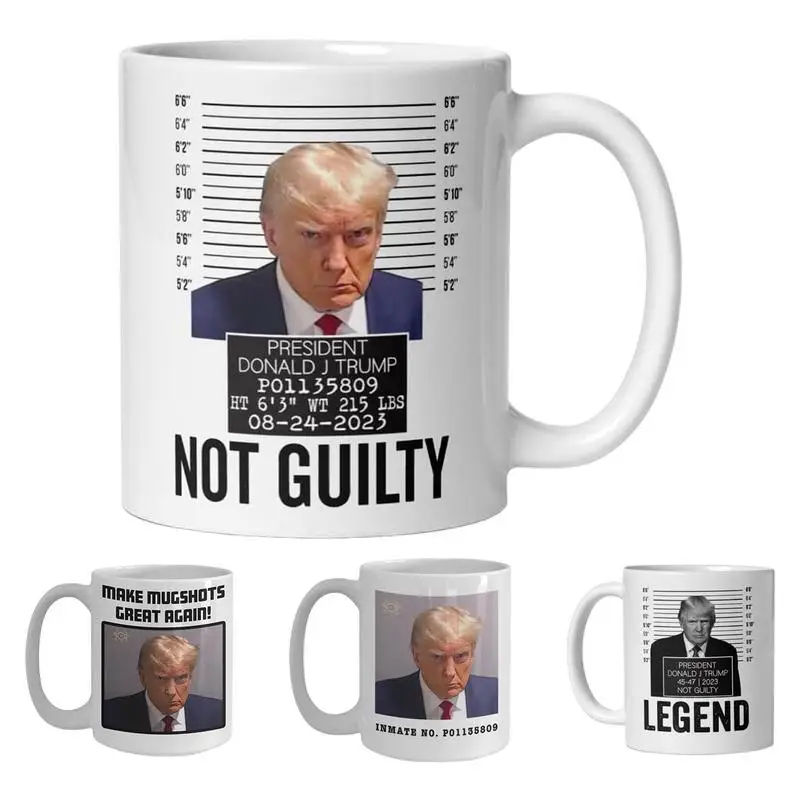 

Trump Mug Creative Fade Resistant Text Coffee Cups Distinctive C-Grip Handle Trump Pictures Ceramic Tea Cup Festival Party Gift