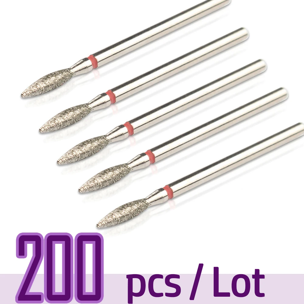 

200 шт./лот алмазное сверло для ногтей для маникюра сверло для ногтей Аксессуары для кутикулы очистка фрезы вращающиеся сверла 3/32"