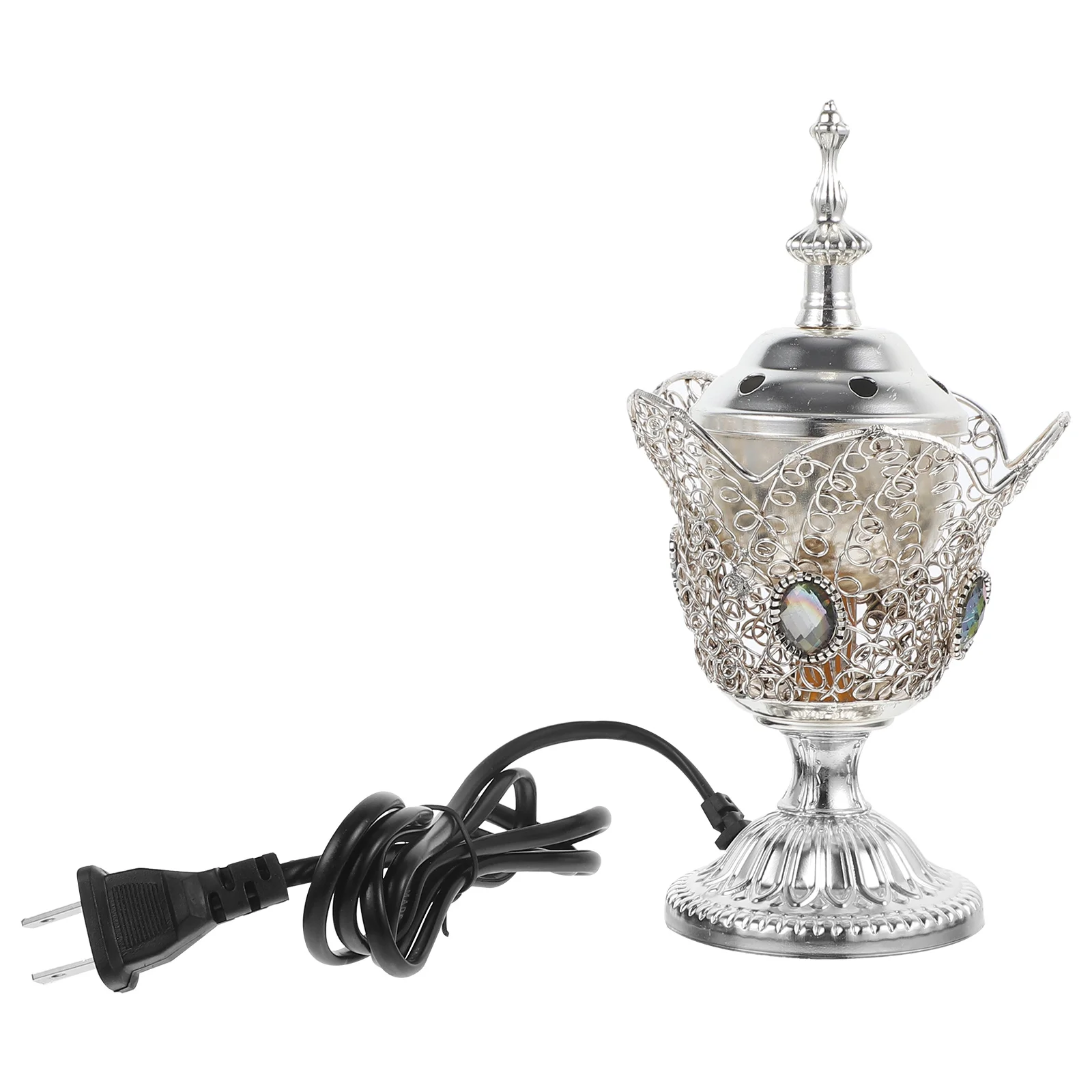 

Plug-in Burner Metal Trim Retro Ornament Desktop Pot Arab Iron Household Electric Decoration