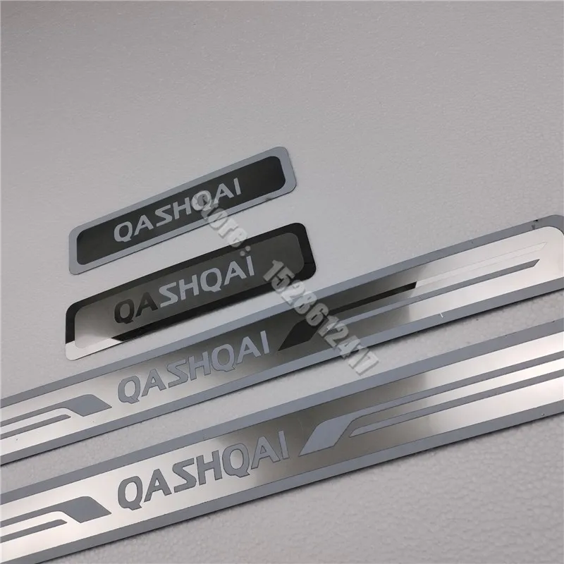 

for Nissan QASHQAI J10 J11 2007-2021 Door Sill Scuff Plate Guard Stainless Steel Kick Pedal Threshold Sticker Car Accessories