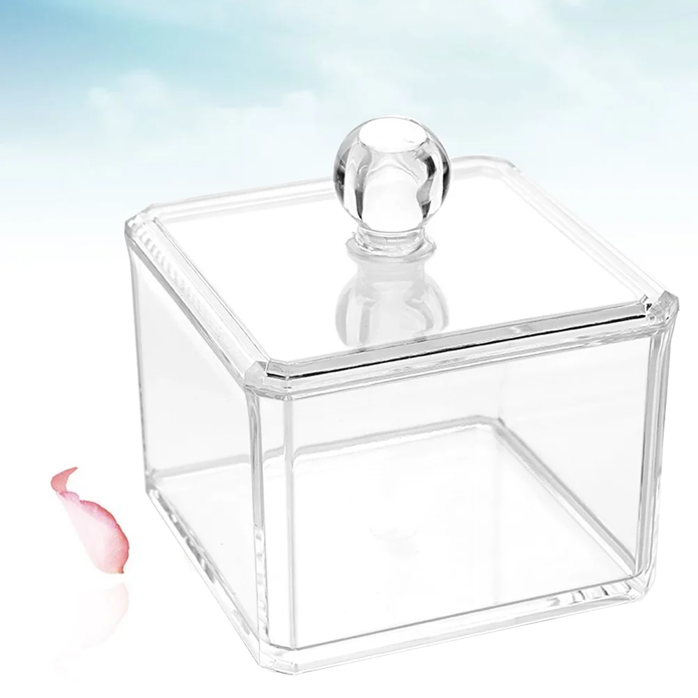 

2 Pcs Vanity Organizer Tray Makeup Pads Container Swab Organizer Cotton Pad Q-Tips Box Swab Organizer Makeup Pads Container