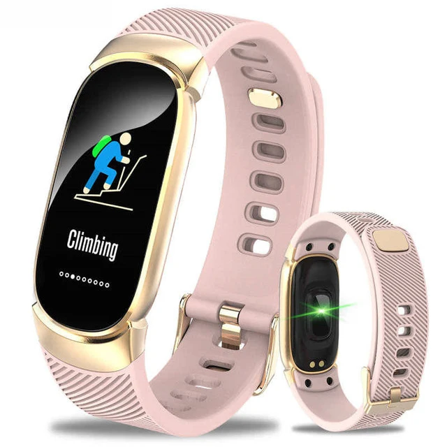 

2021 Fashion ladies smart bracelet color screen real-time exercise heart rate blood pressure monitoring weather pedometer watch