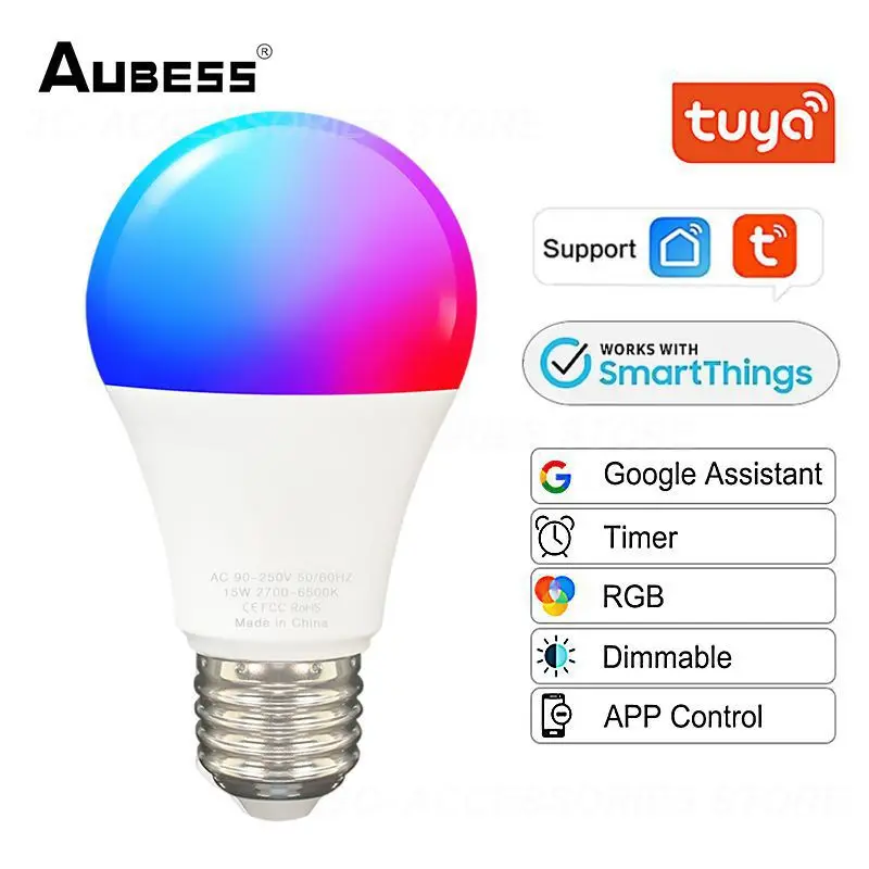

Smart Wifi Bulb Smart Light Bulb Dimmable Timer Function Color Bulb RGB Lamp Voice Control Work With With Alexa Google Home