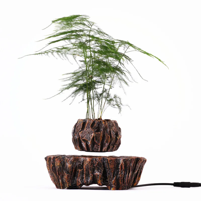 

Levitating Aerial Suspension Bonsai Pot Magnetic Levitation Rotation Flower Pots Creative Home Desk Decor Unique Potted Craft