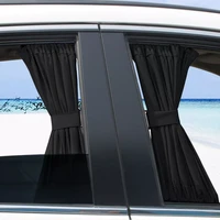 2pcs 50cm car sun shade side window curtain auto foldable uv protection accessories black pure cloth auto accessories