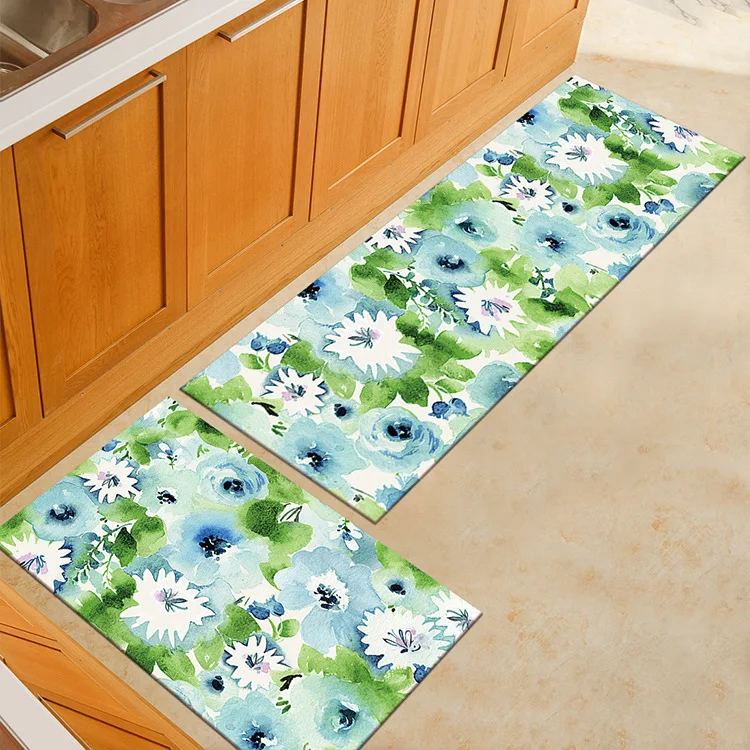 

Europe Style Kitchen Floor Mats Printed Rugs Kitchen Non Slip Doormat Home Decor Carpet Entrance Room Mat Water Absorbent Rug