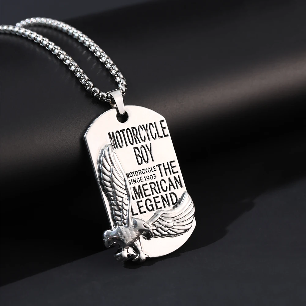

Eagle tide brand hip-hop necklace motorcycle boy personality pendant all-match retro men's and women's tide accessories
