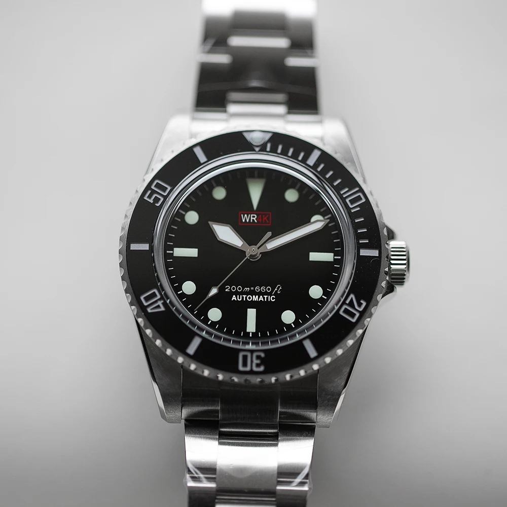 Ironwatch RX8004-B Men's Retro Diver Watch 40mm Black Dial 5517 Milsub Bubble Sapphire SW200 Automatic Movement 20Bar BGW-9 Lume