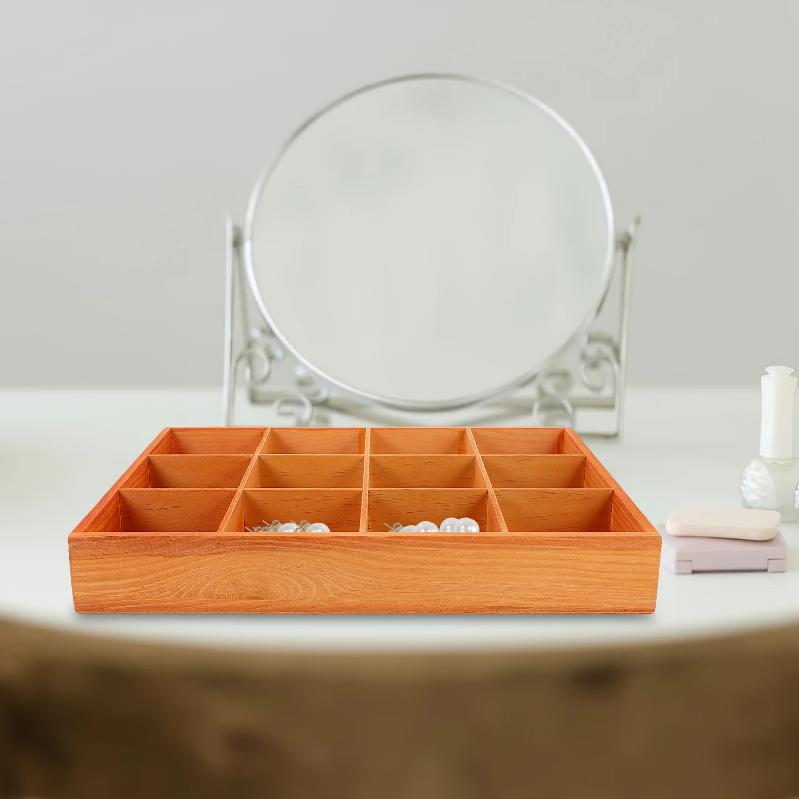 Домашний настольный многофункциональный ящик для хранения с 12 сетками лоток