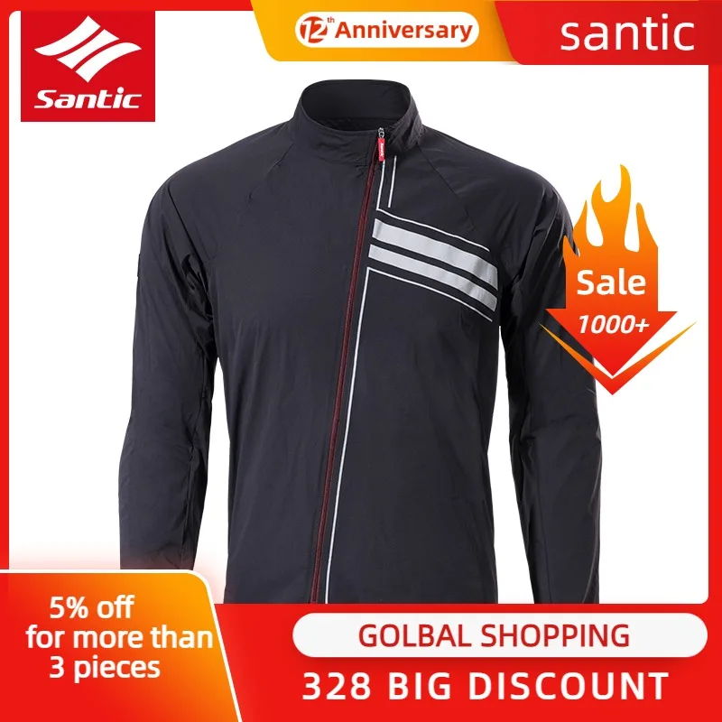 

Santic Autumn Cycling Jersey Long Sleeve Men Windproof Sunscreen Cycling Clothing MTB Bike Bicycle Jacket Maillot Sport Coat Men