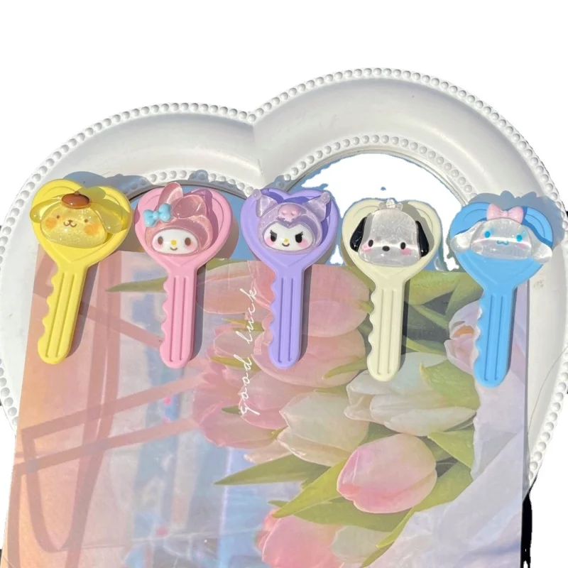 

Sanrioed Cinnamoroll Purin Dog понравило My Melody Kuromi мультяшная Милая заколка в форме ключа кавайная девушка челка заколка для волос аксессуары