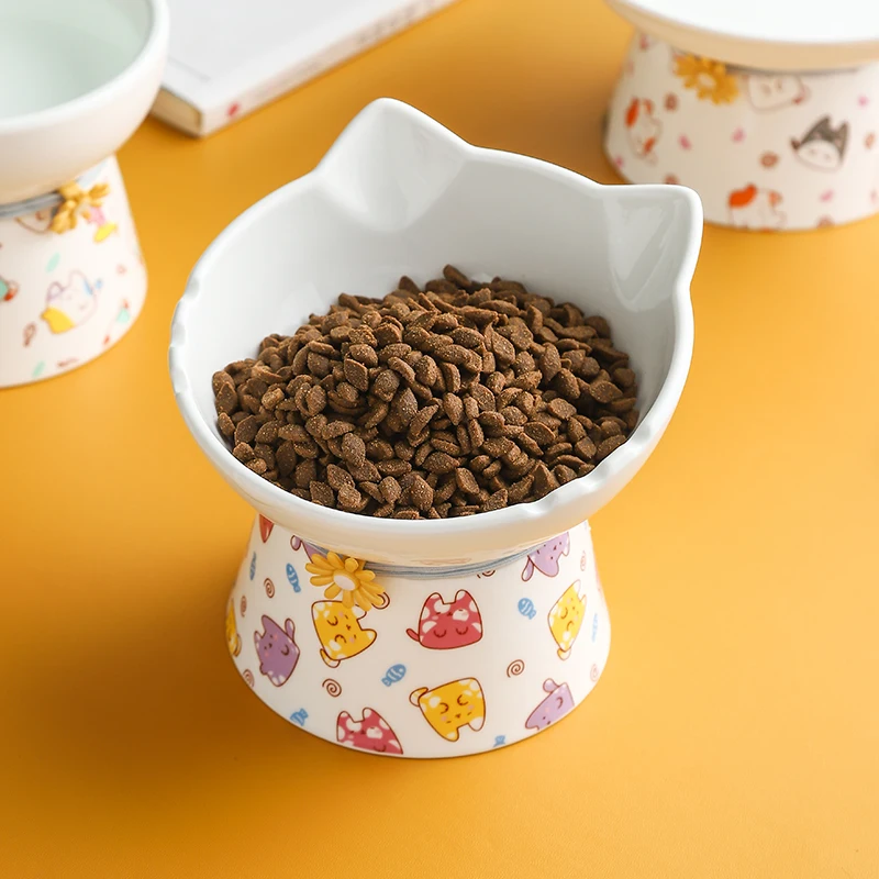 

Cats Bowl Ceramic Chien Protects Gatos Item Cat Accessories Chat Accessoires Pour Chats Chin Masc Upset Cute Pet Comedero Bowls