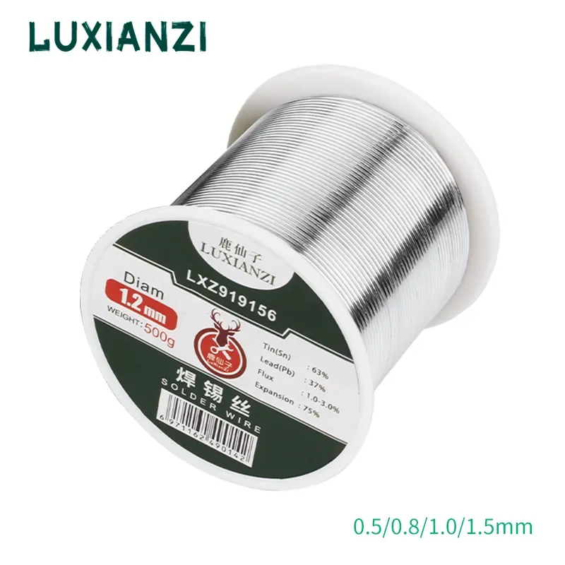 

Проволока для пайки LUXIANZI 500 г, припой с канифольным ядром, проволока 63/37 высокой чистоты 0,5/0,6/0,8/1,0/1,2/2,0 мм, бухта проволоки для пайки BGA