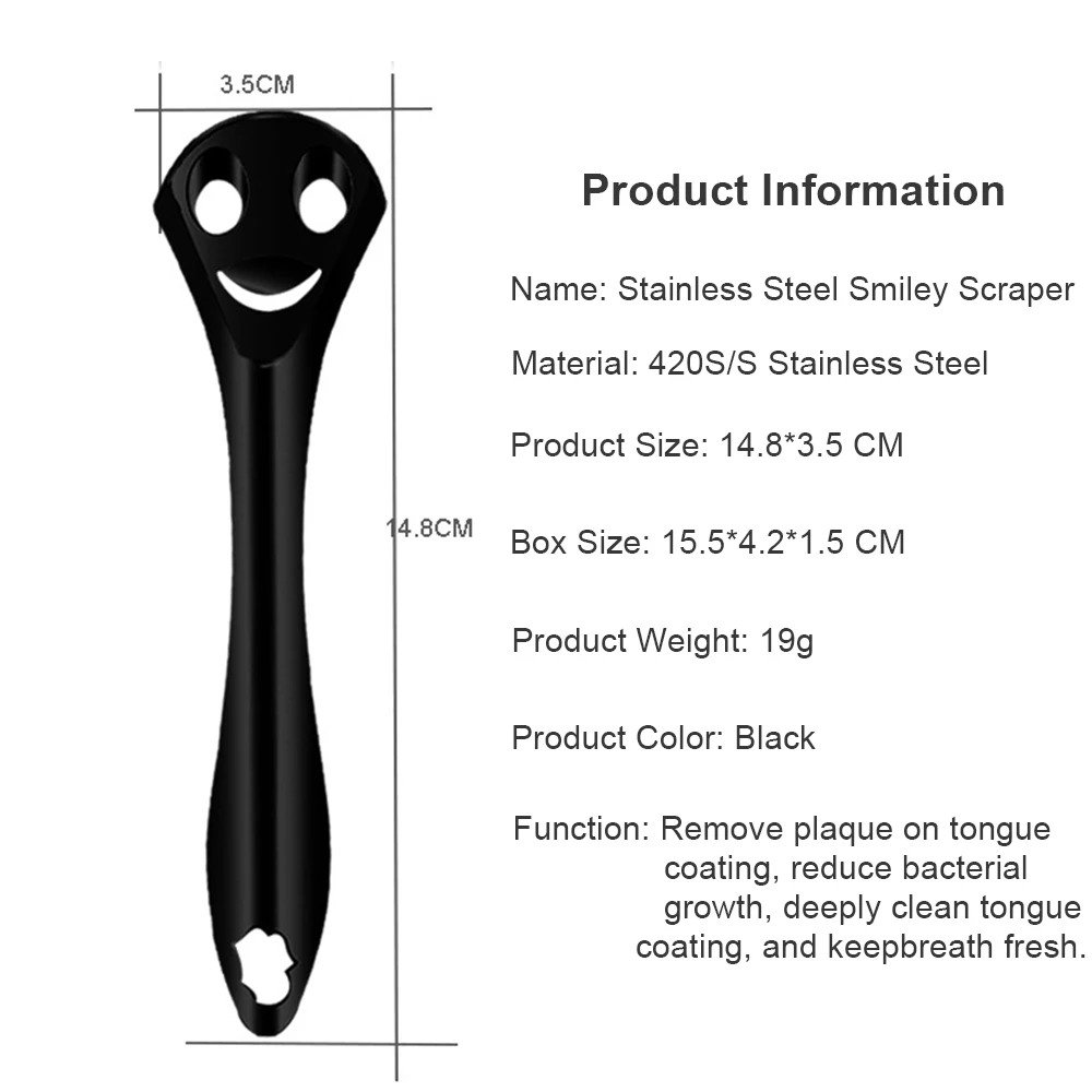 Смайлик Очиститель Языка Металлическая Зубная Щетка Из Нержавеющей Стали