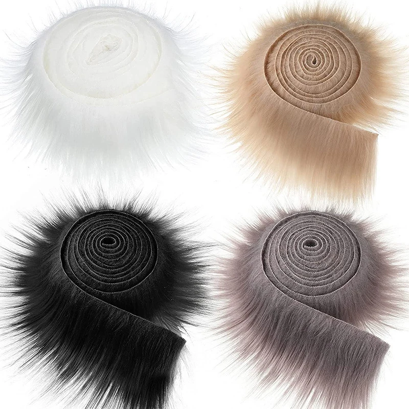 

Faux Raccoon Fur Ribbon Tapes DIY Apparel Sewing Fluffy Trim Trimming Fabric Home Decoration Sewing Costume Collar Hat