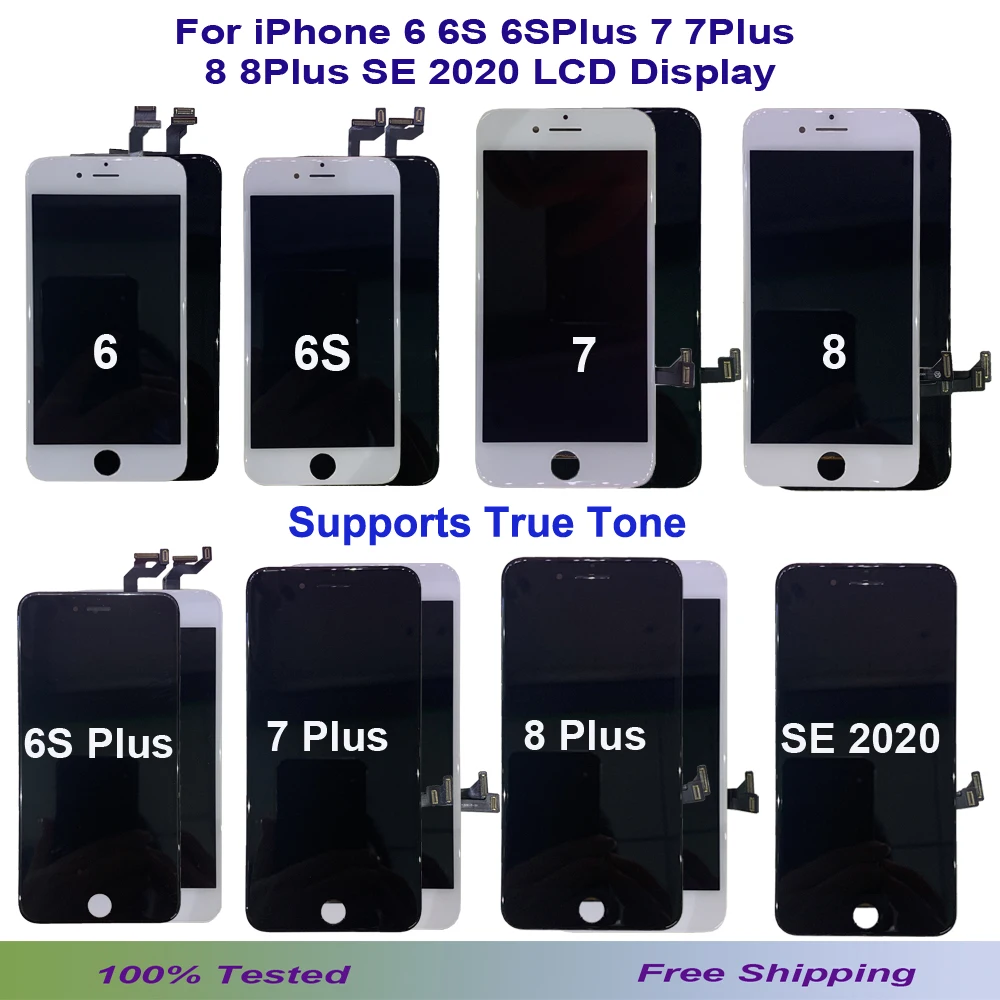 

For iPhone 6 6S 7 8 Plus SE 2020 LCD Screen Display With 3D Touch Screen Digitizer Assembly Replacement Parts Supports True Tone