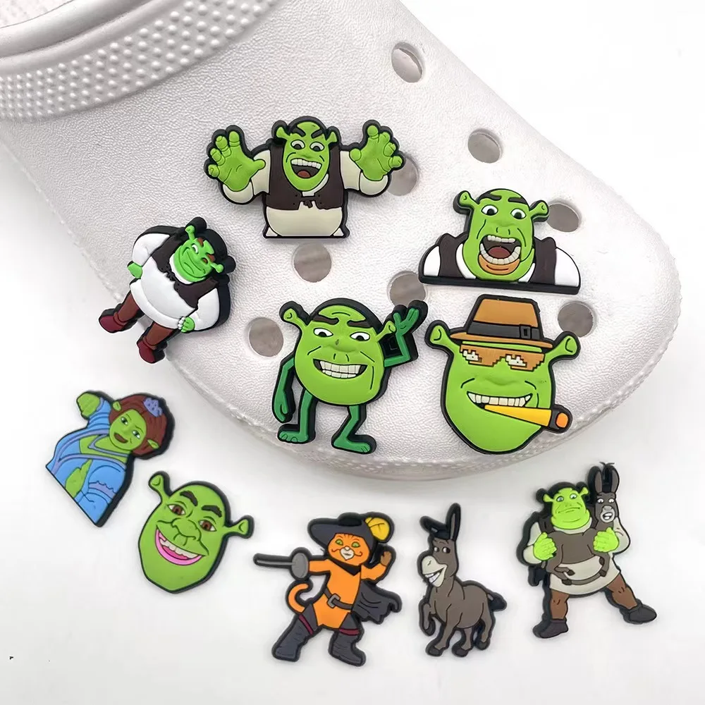 Cool 10pcs/set Latest Anime Monsters Shoe Charms Accessories Decorations PVC Croc Charms Jibz Buckle for Kids Party Xmas Gifts