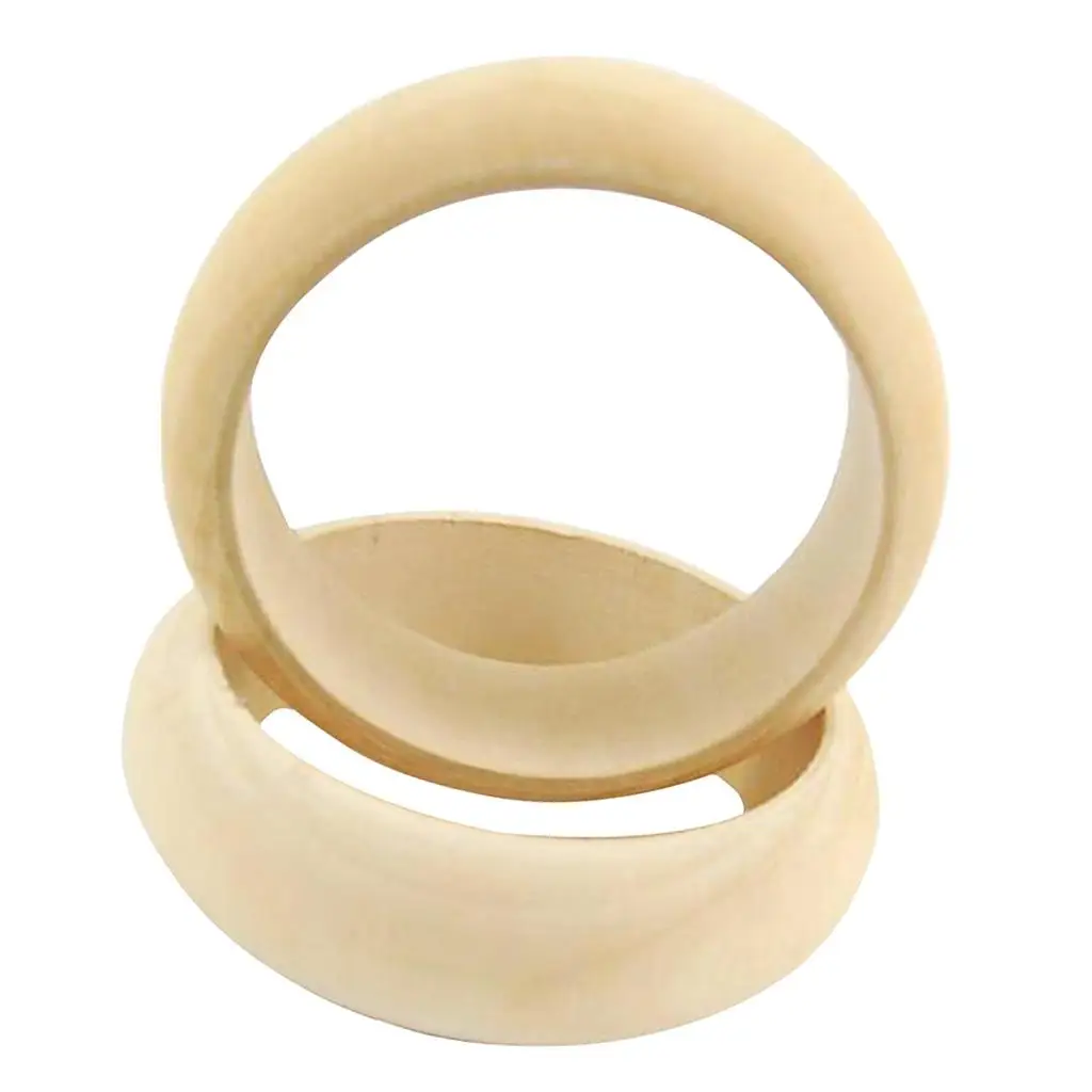 

2Pcs Blank Unfinished Wood Bangle Wooden Crafts 8 "DIY Bracelets