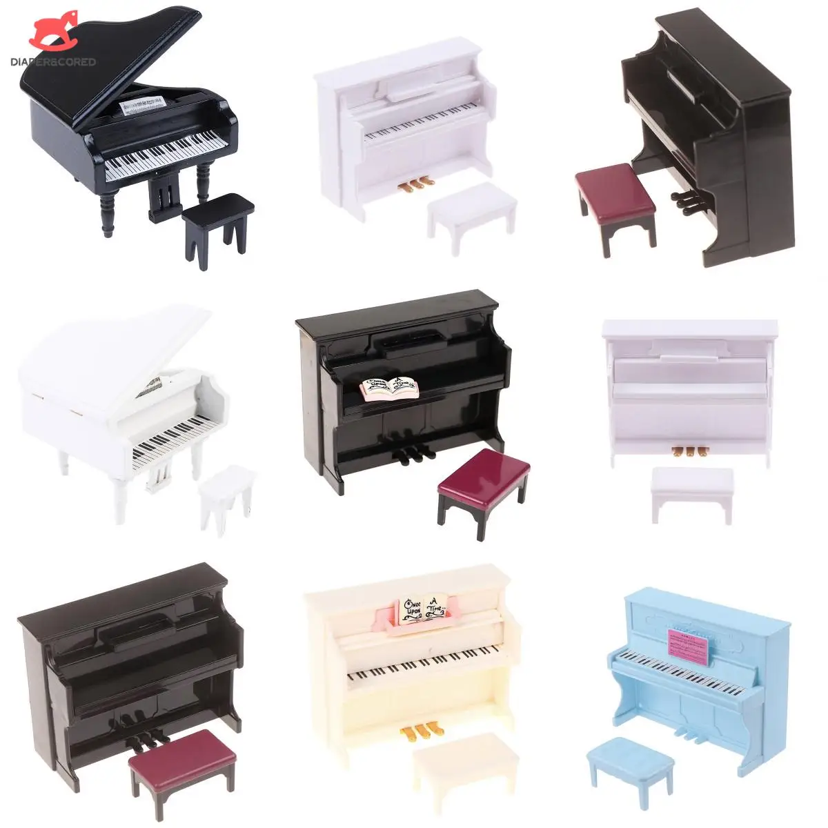

1 комплект 1:12 деревянное мини-пианино для кукольного домика с табуретом модель музыкального инструмента для кукольного дома аксессуары для...