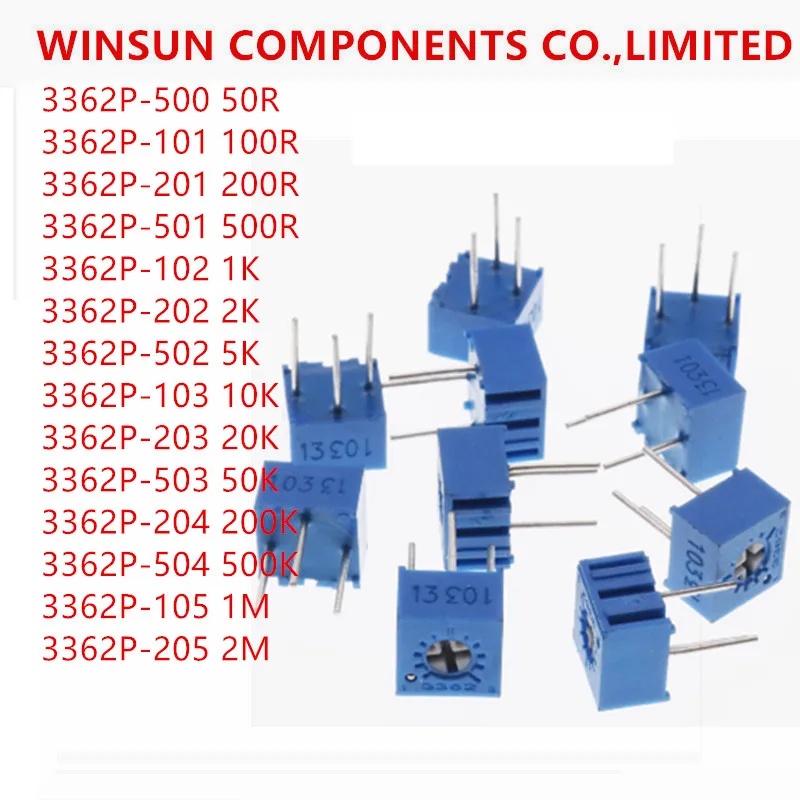 (10 шт.) Потенциометр 3362P 1K2K5K10K20K50K100K200K500K1M 102 103 203 503 104