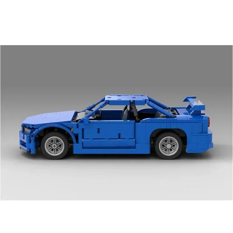 MOC- 174789 R34 Синий Суперкар Сборка Строительный Блок Модель1089Запчасти для