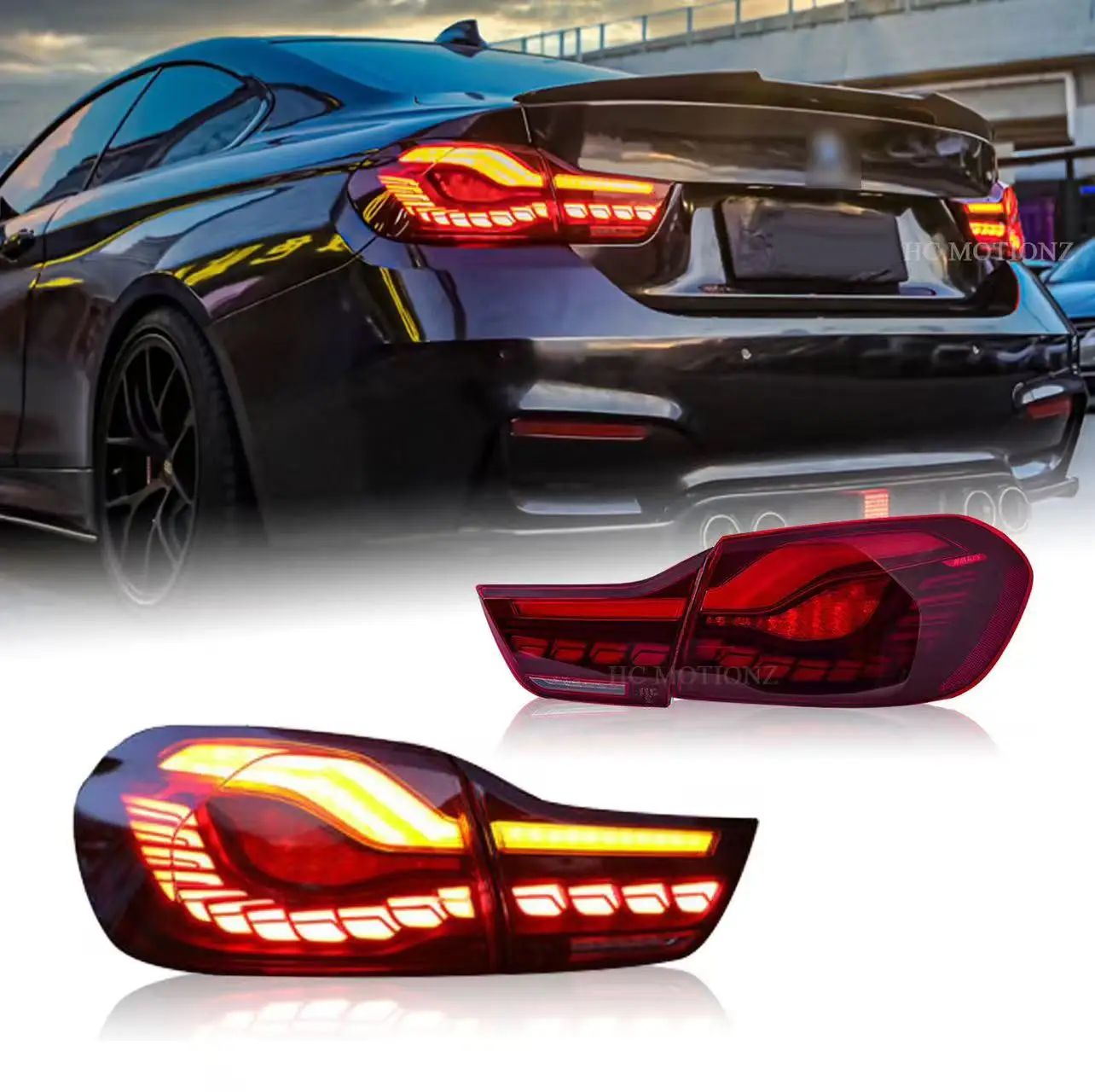Фото Пара задних фонарей OLED для BMW M4 F32 F33 F36 F82 F83 GTS 2013-20 420i 430 435 428 440 LCI Задний фонарь Задний фонарь Emark №1