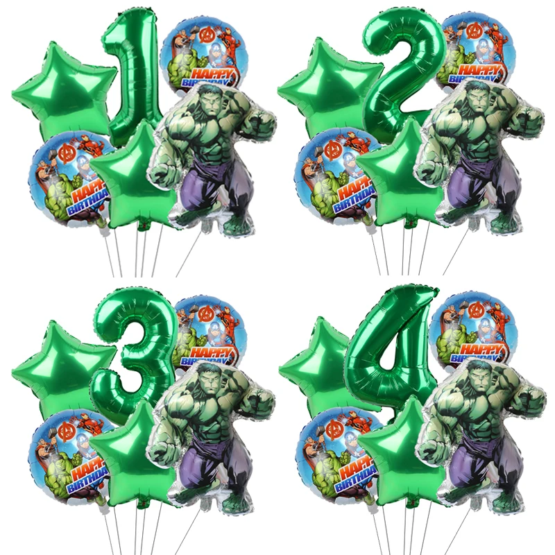 

Marvel Avengers The Hulk Superhero Digital Balloons Combo Set Birthday Party Decoration Kids Toys Supplies Green Baby Shower