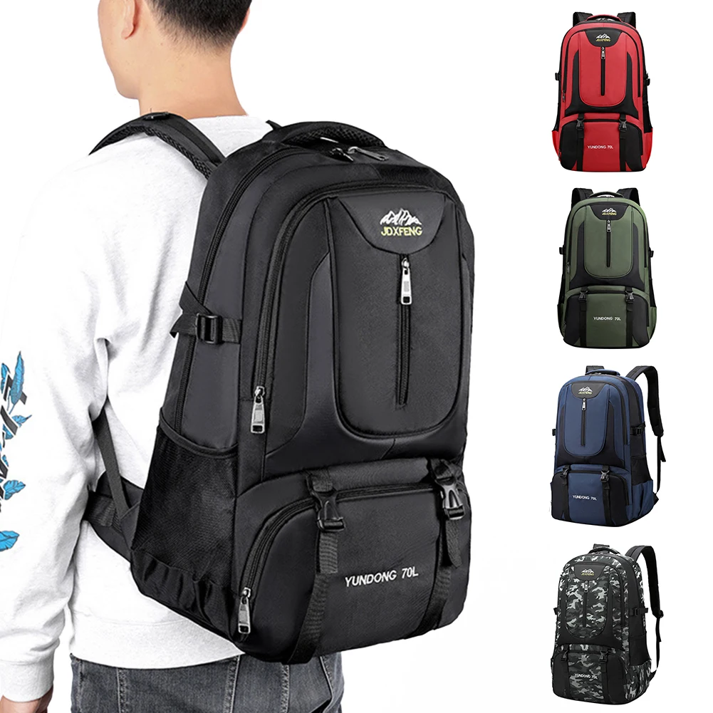 

Oxford Camping Backpack Breathable Trekking Backpack Large Capacity Wear-resistant Layered Storage Lightweight for Office Travel