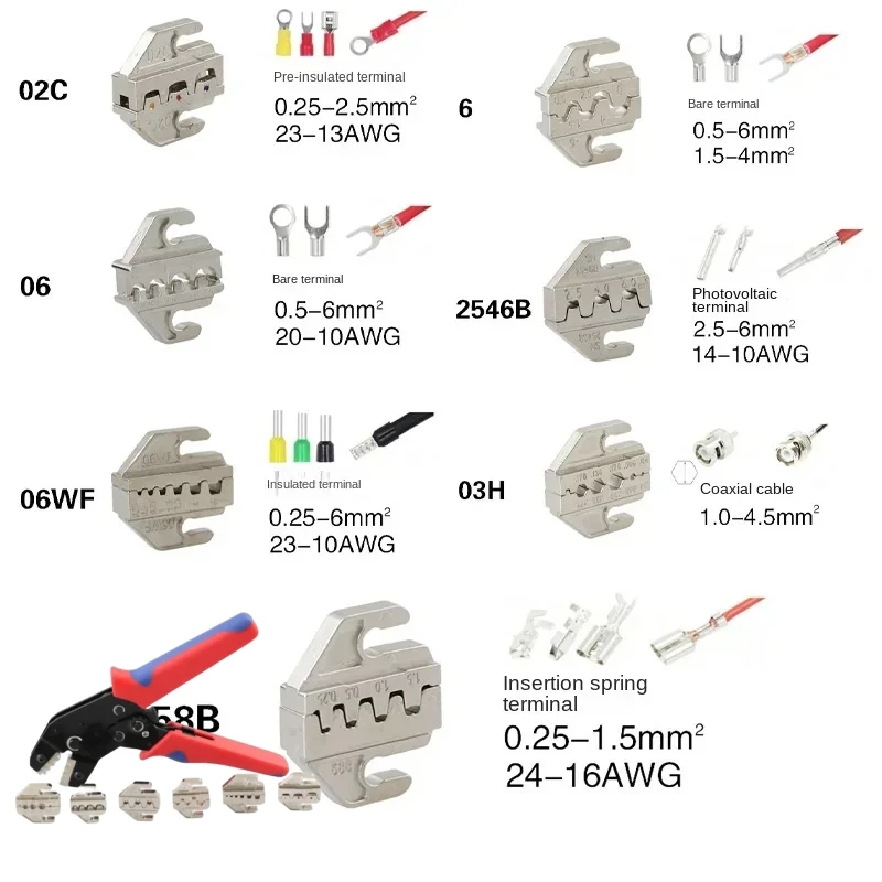 Новые Обжимные Щипцы обжимные захваты Захваты с 4 мм слотом Φ/58B/02C/2546B/2549 /06/X6/06WF/03H