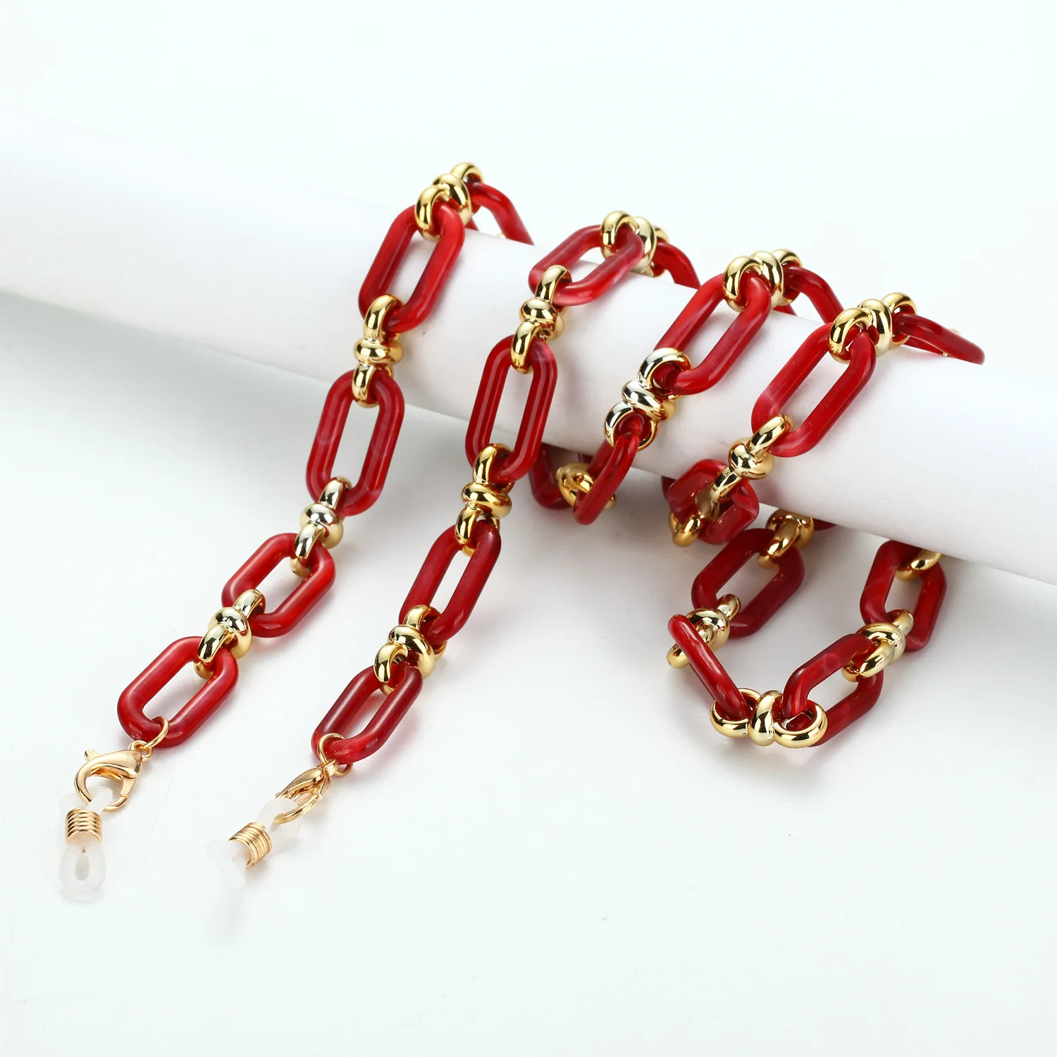 Янтарная акриловая цепочка для очков на пуговицах Женская защиты от потери