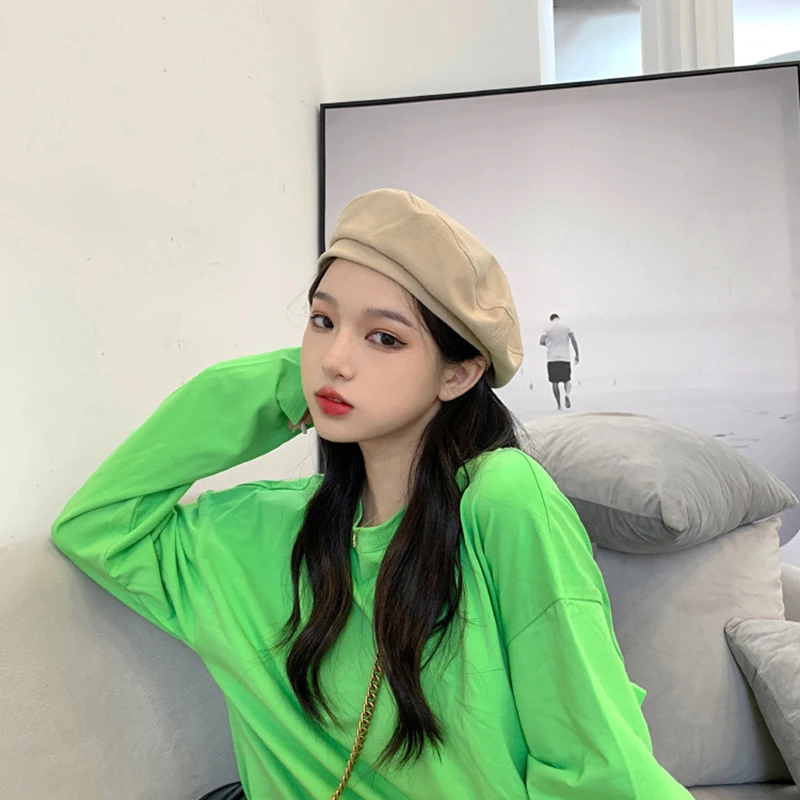 Береты хлопковые однотонные в винтажном стиле французские Восьмиугольные