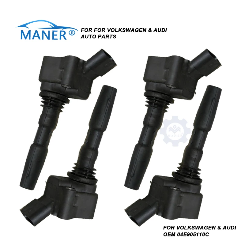 

MANERI 04E905110C 4pcs Ignition Coils For Audi A3 Q3 A4 A5 VW GOLF POLO TOURAN UP! FOX JETTA MII LEON OCTAVIA CITIGO 04E905110B