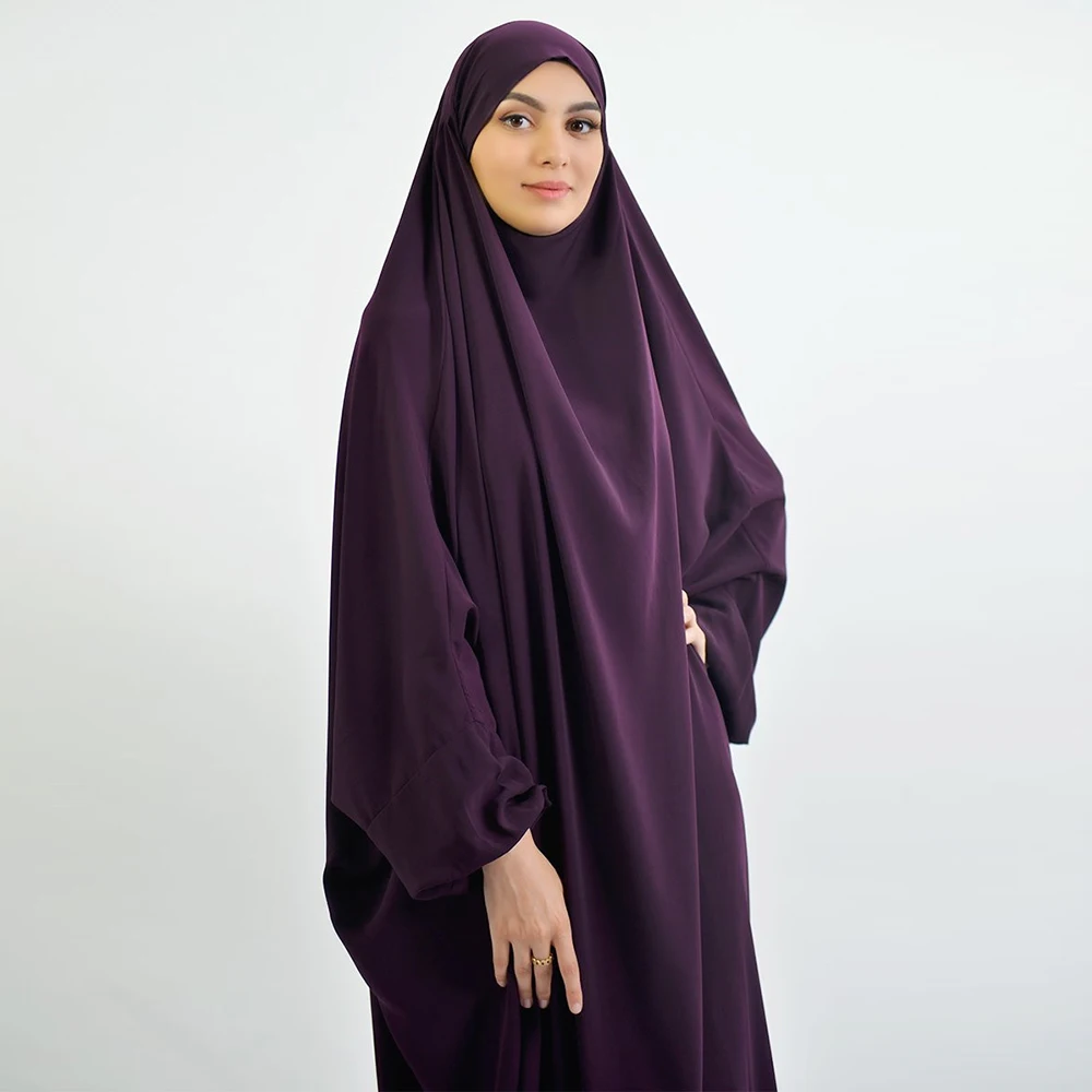Jilbab Abaya Long Khimar Full Cover Ramadan Gown Abayas Islamic Clothes Niqab Eid Hooded Muslim Women Hijab Dress Prayer Garment