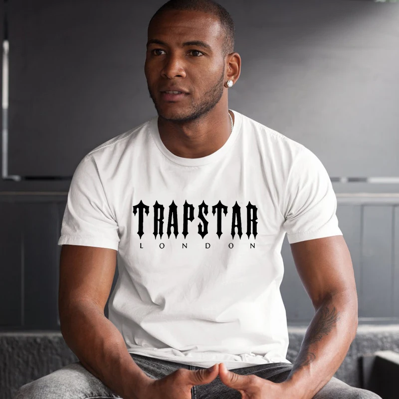 

Trapstar London Funny Letters Printed Men's T Shirts Cotton Short Sleeve Summer Fashion O Neck Graphic Tee Male Clothing Tops