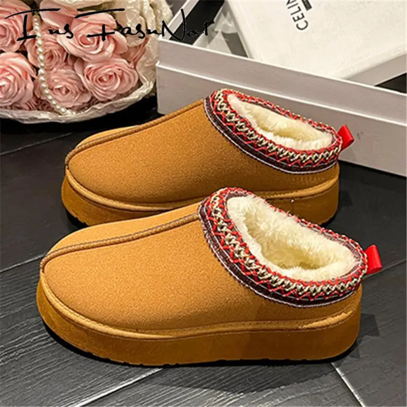 Модные женские зимние ботинки большого размера на толстой подошве и высокой