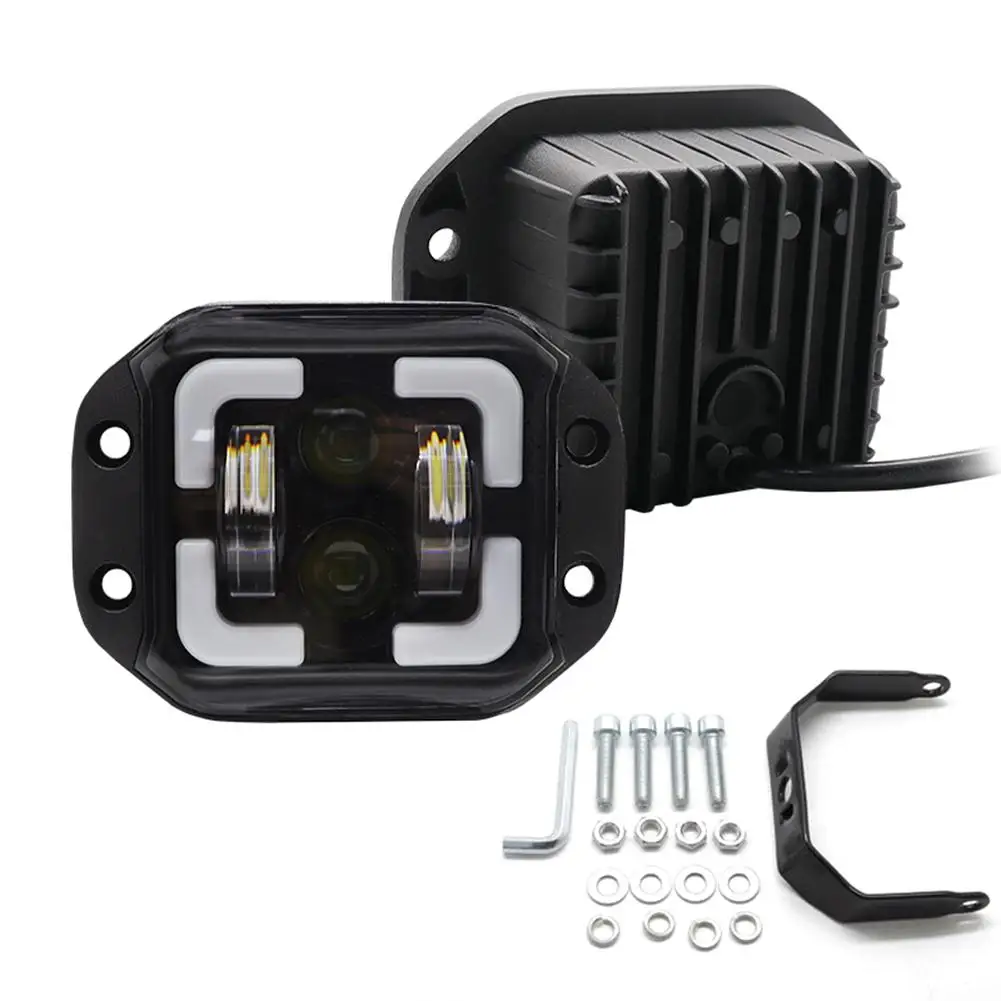 

2pcs 4-Inch LED Work Light 60W Square Spotlight Ip67 Water proof Sealed Fog Lamp For Off-road Vehicle