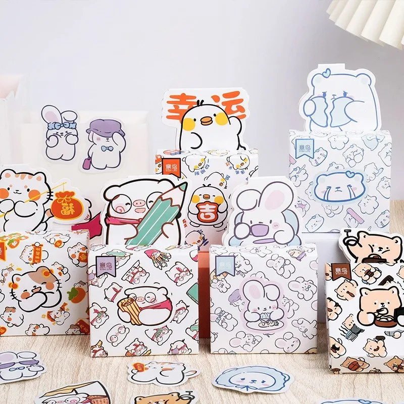 

40 Pcs Rabbit Funny Aesthetic Kawaii Stickers For Scrapbook Planners Gift Packing Album Planner Journal Arts DIY Craft