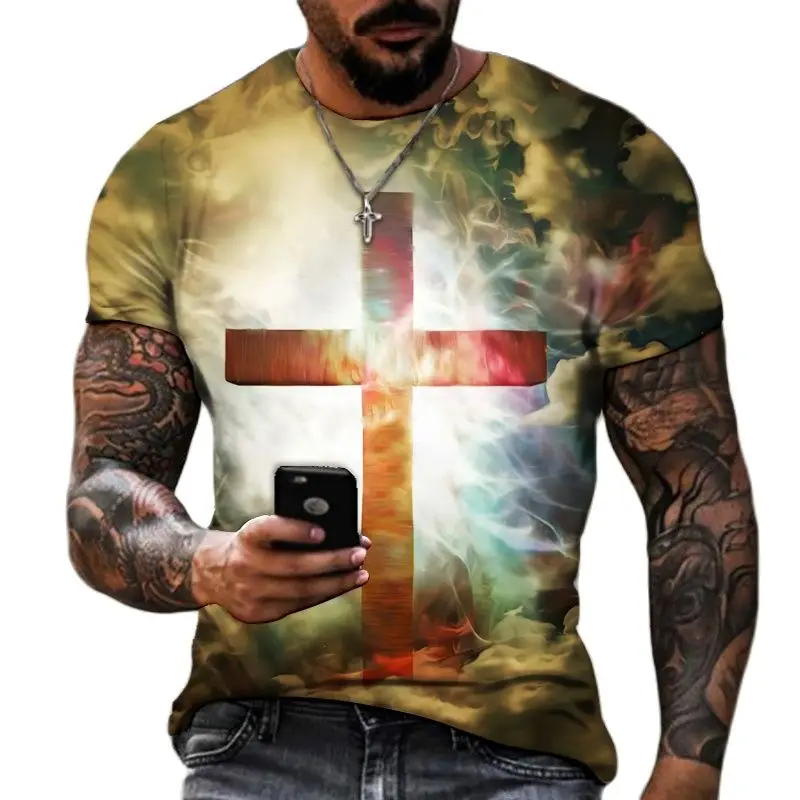 Футболка мужская оверсайз с 3D принтом свободная уличная одежда в стиле хип-хоп