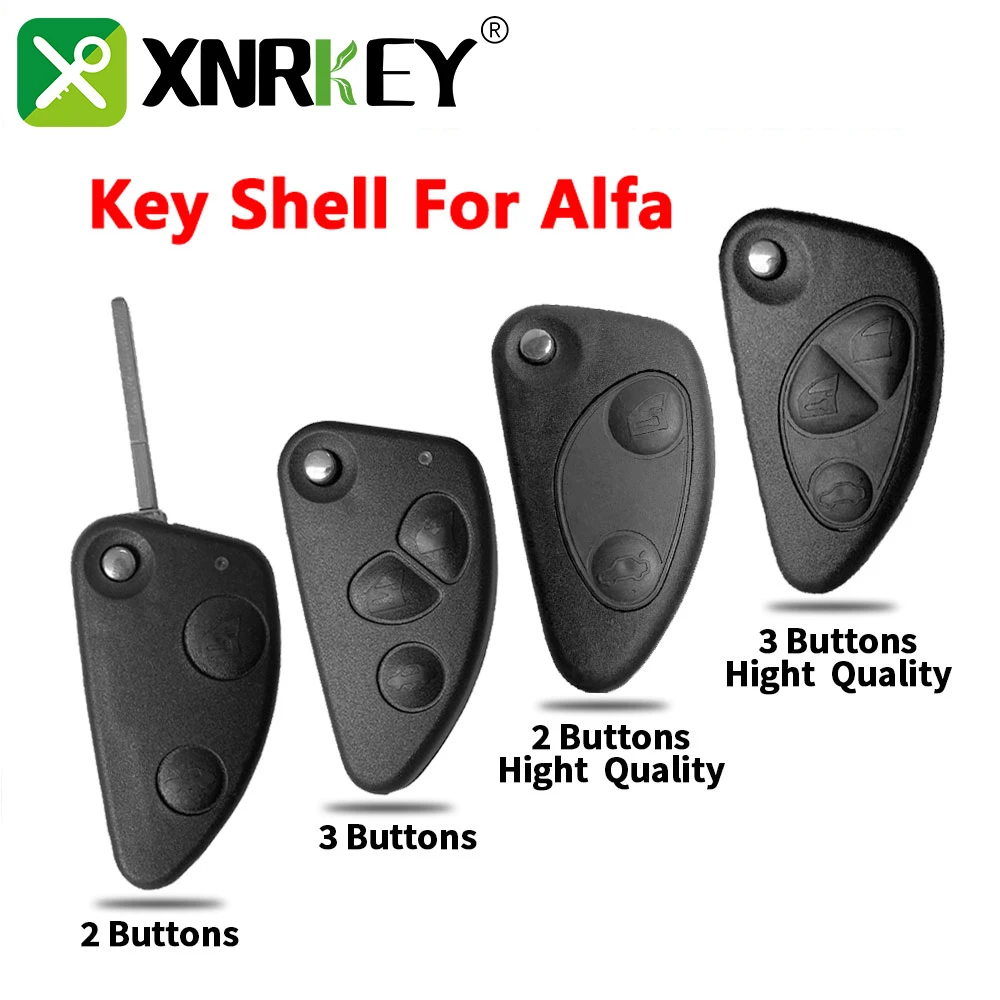 

XNRKEY 2/3 Button Car Flip Remote Key Shell Fob for Alfa Romeo 147 156 166 GT Replacement Key Case Cover with Uncut SIP22 Blade