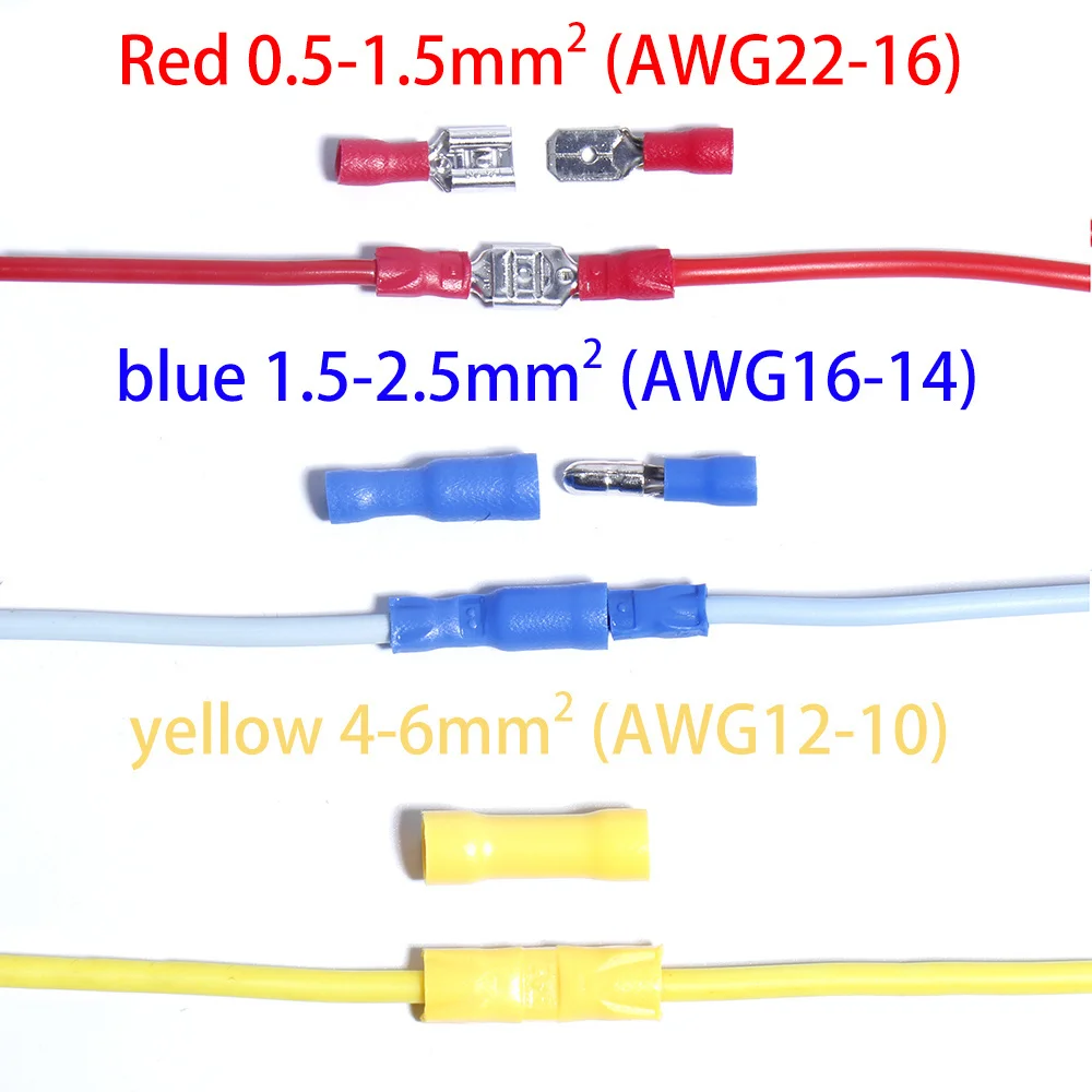 Соединители для клемм электрические обжимные вилки смешанные зажимные кольца