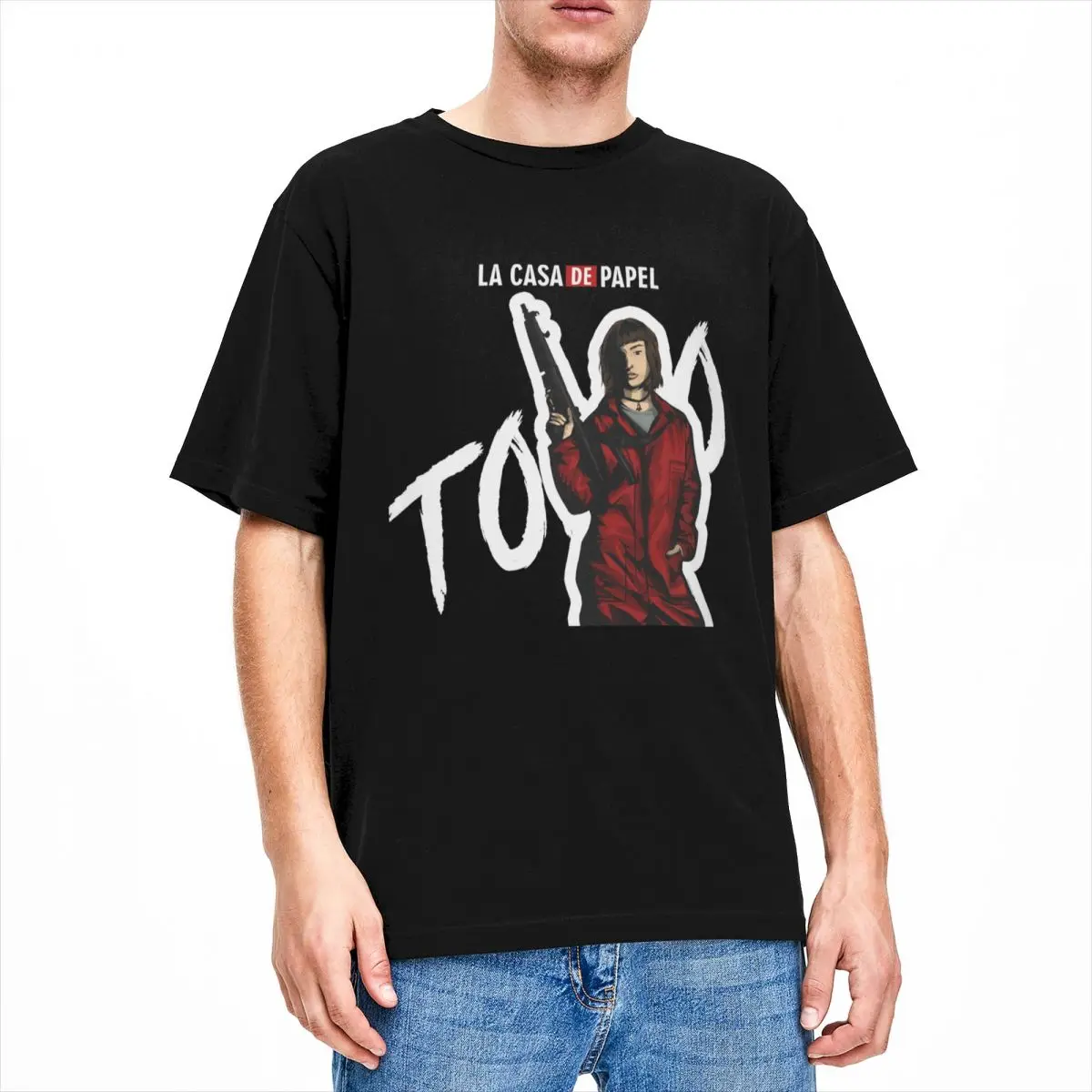 

Money Heist Tokyo La Casa De Papel T Shirts Stuff Men Women's Cotton Novelty Crewneck Tees Short Sleeve Clothes Plus Size