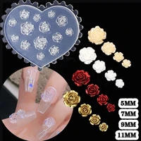 3d nail art silicone mold bowknot rose flower resin nail art mold for diy tool uv epoxy resin box silicone mold manicure tools