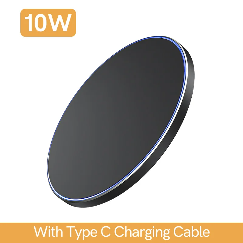 qcy 10w wireless charger pad for iphone 11 12 x xs fast wirless charger for xiaomi huawei mobile phone qi wireless charger free global shipping