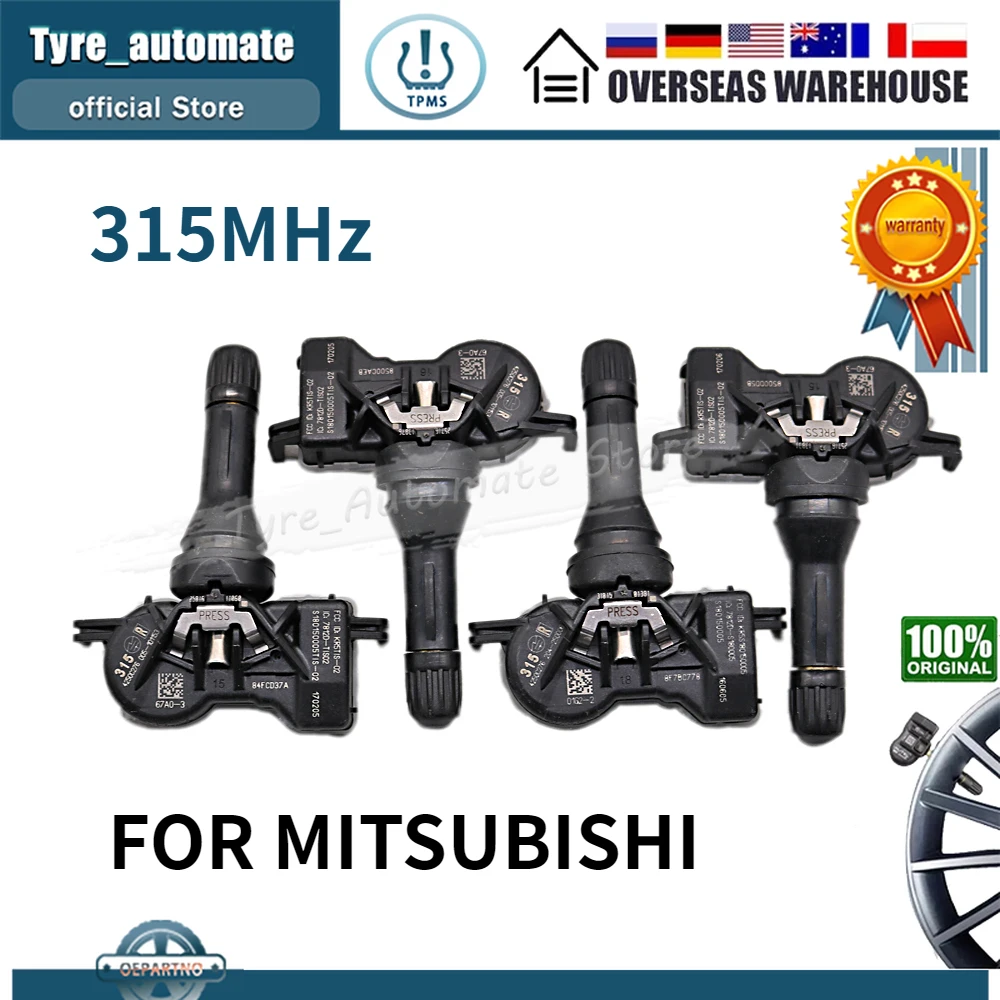 4 шт., датчик давления в шинах, TPMS 4250C276 68001696AB 4250D585 S80150005 315 МГц для 2018-2024 MITSUBISHI ECLIPSE CROSS