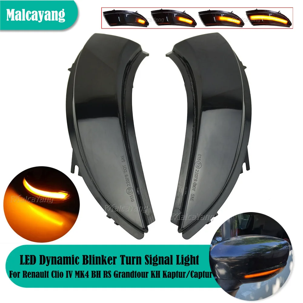 

2pcs For Renault KAPTUR CAPTUR J5 H5 Clio IV MK4 BH RS Grandtour KH 2012-2016 LED Dynamic Turn Signal Light Side Mirror Lamp