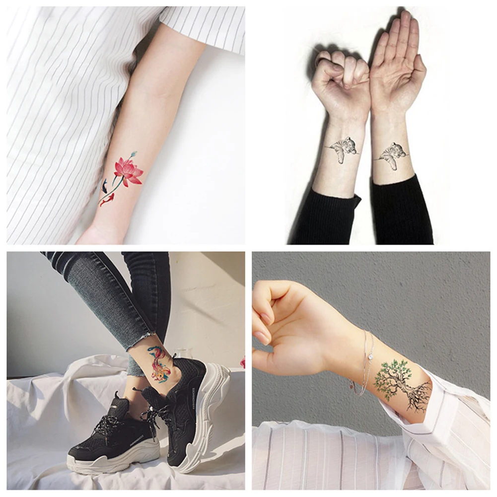 

Временные красочные маленькие свежие тату-наклейки, модные водонепроницаемые стойкие тату-наклейки, татуировки для боди-арта для женщин и ...