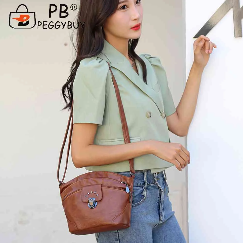 

PU Soft Leather Women Shoulder Bag Casual Ladies Handbags Fashion Elegant Adjustable Metal Buckle Zipper for Shopping Travel