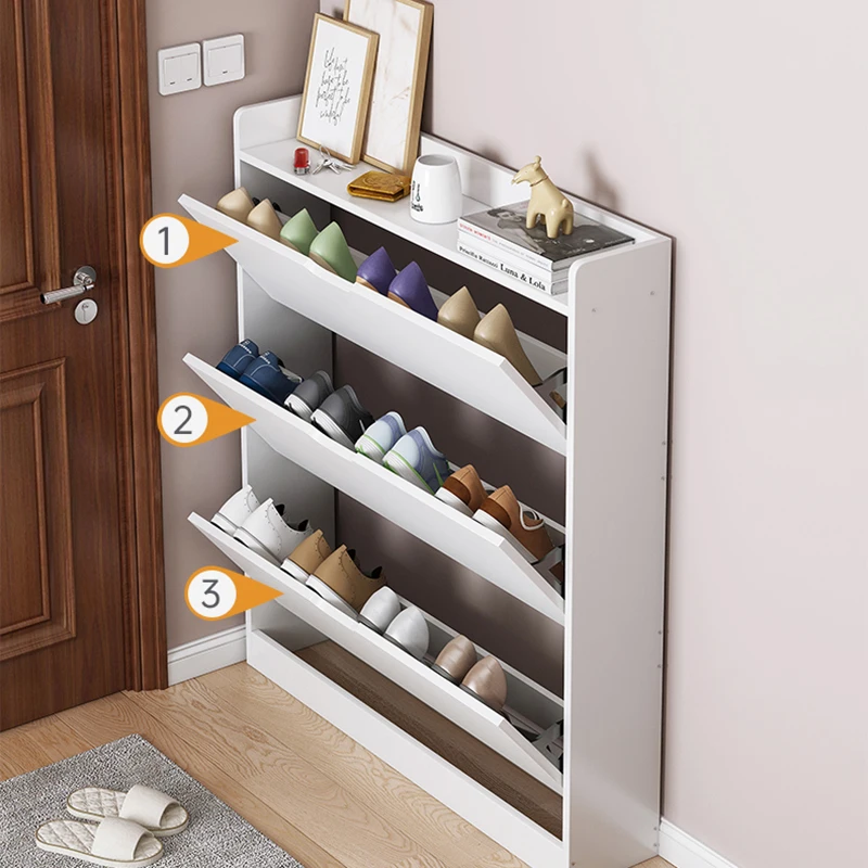 

Multilayer Shoe Cabinets With Door Entryway Entrance Furniture Organizer Ultra Thin Shoe Cabinet