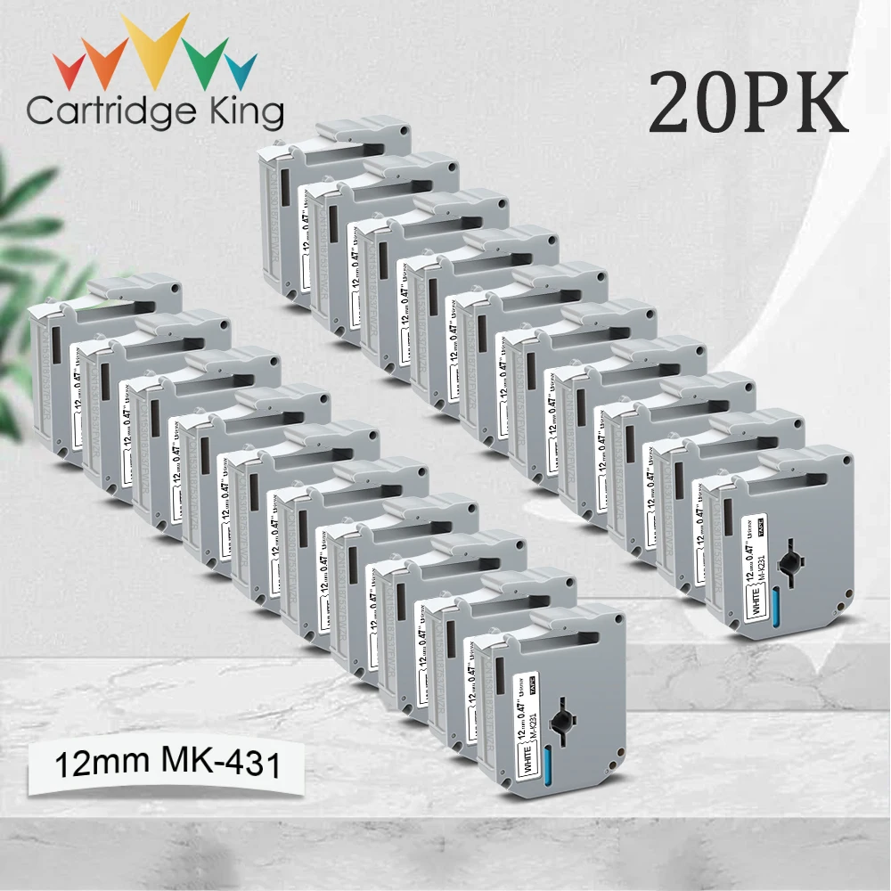 10/20 шт. M-лента MK231 MK221 совместимая с Brother MK 231 M-K231 MK131 221 этикетка для P-touch PT-70 PT-80 Label